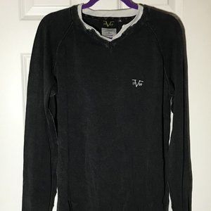 Versace 19V69 Men's XL V-Neck Vintage Sweater w/Collar & Wrist Band Detail